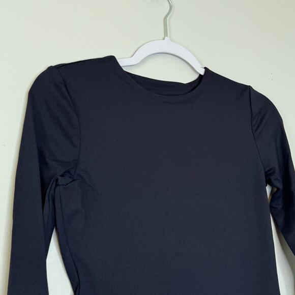 Susana Monaco Midnight Blue Crew Neck Long Sleeve Top NWT Size Small - Picture 3 of 9